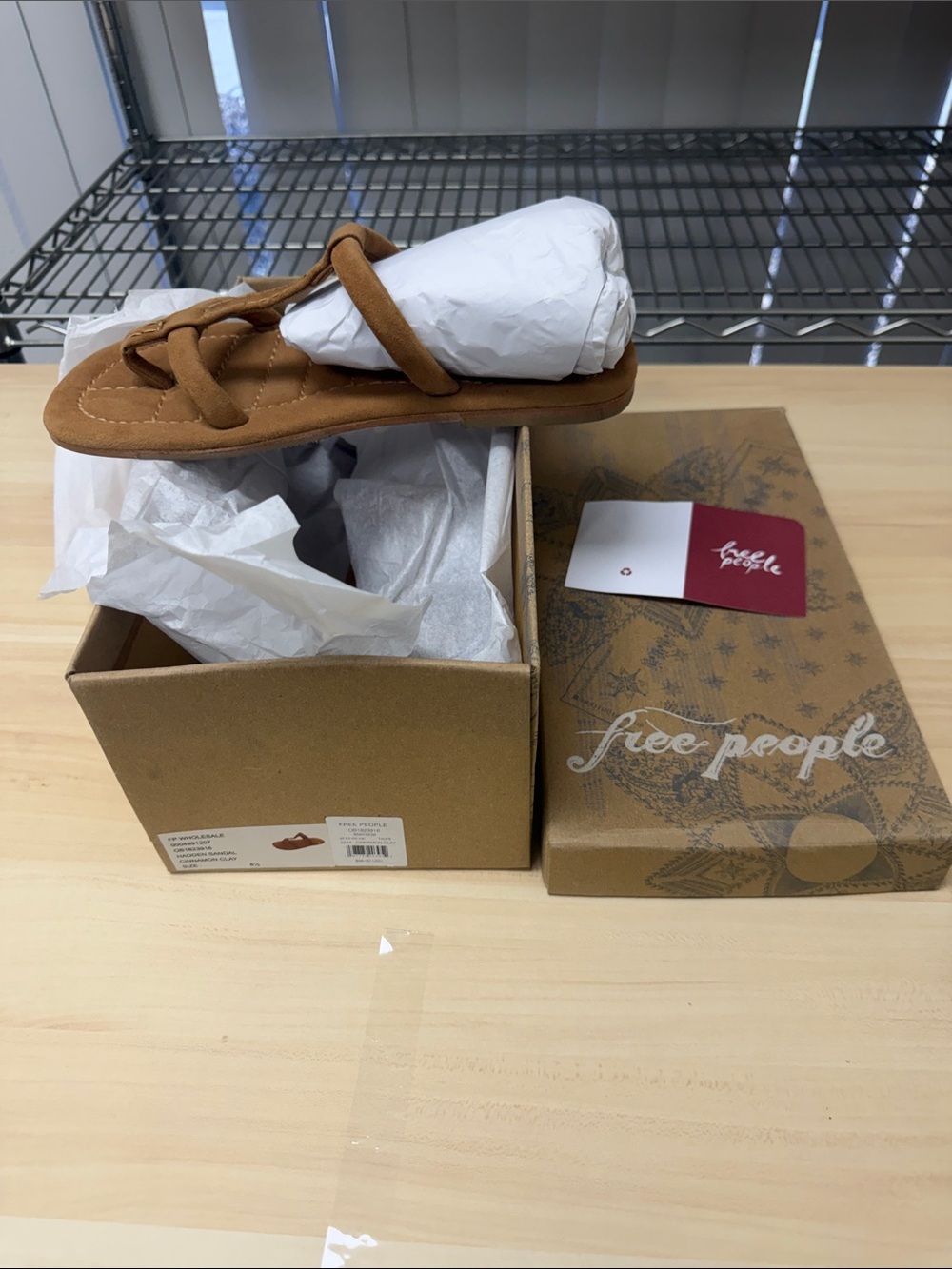 Free People Tan Suede Knot Strap Slide Sandals